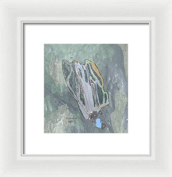 Titcomb Mountain Ski Trail Map - Framed Print - Powderaddicts