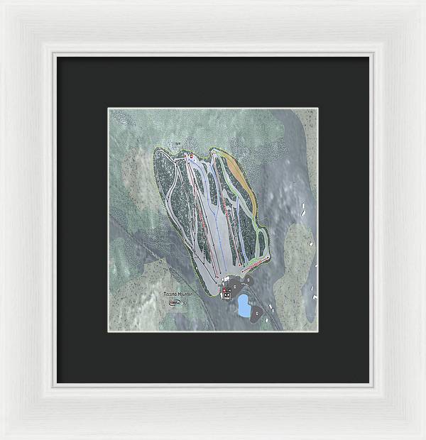 Titcomb Mountain Ski Trail Map - Framed Print - Powderaddicts
