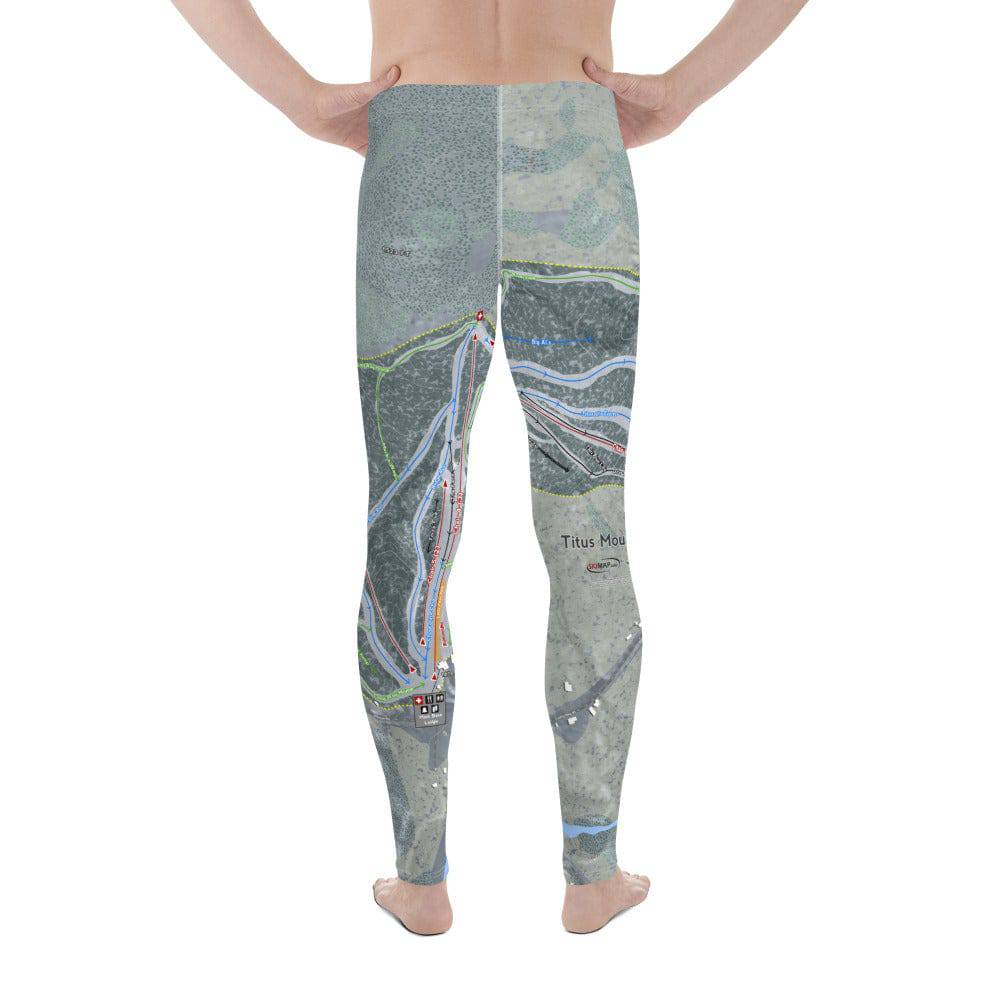 Titus Mountain, New York Ski Trail Map Men's Base Layer Bottom - Powderaddicts