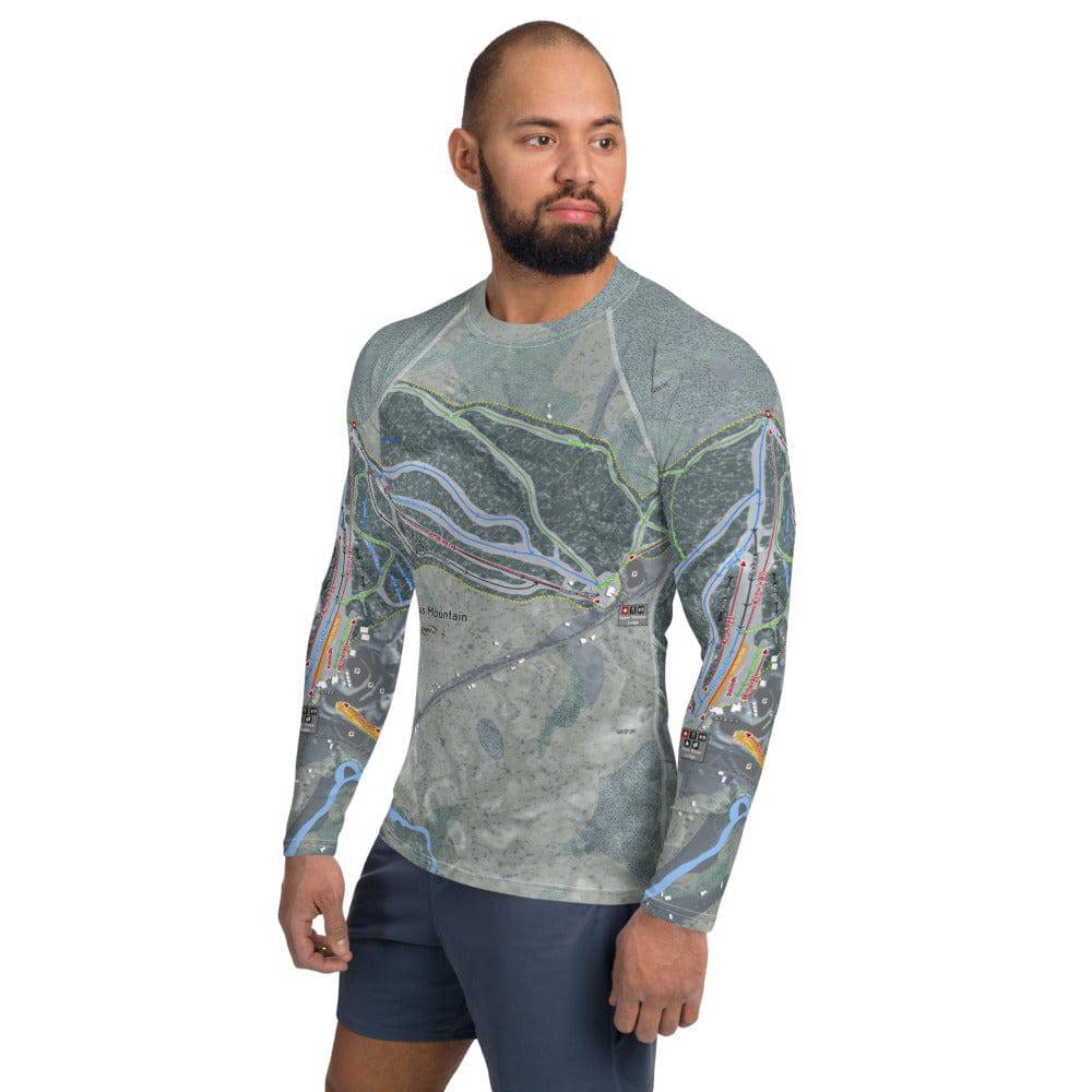 Titus Mountain, New York Ski Trail Map Men's Base Layer Top - Powderaddicts