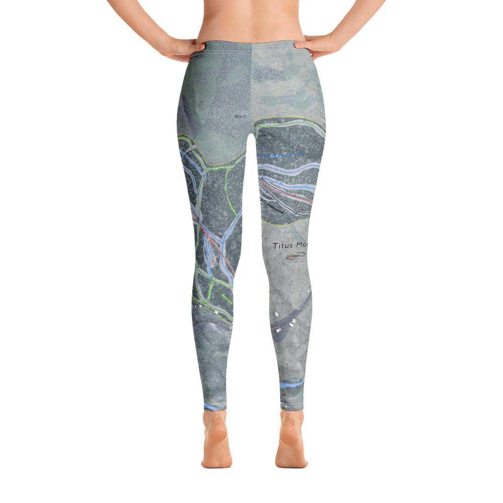 Titus Mountain, New York Ski Trail Map Women's Base Layer Bottom