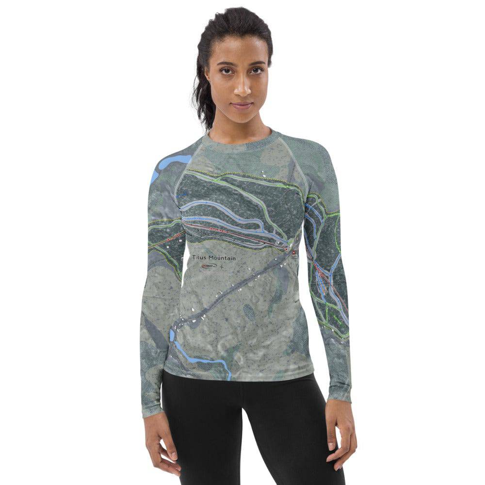 Titus Mountain, New York Ski Trail Map Women's Base Layer Top