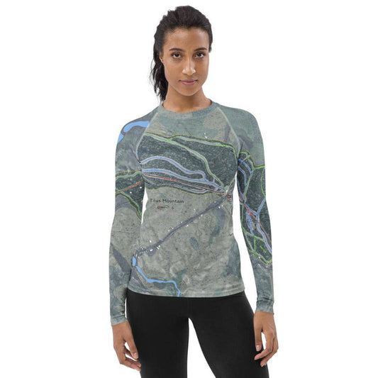 Titus Mountain, New York Ski Trail Map Women's Base Layer Top - Powderaddicts