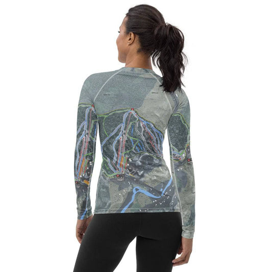 Titus Mountain, New York Ski Trail Map Women's Base Layer Top - Powderaddicts