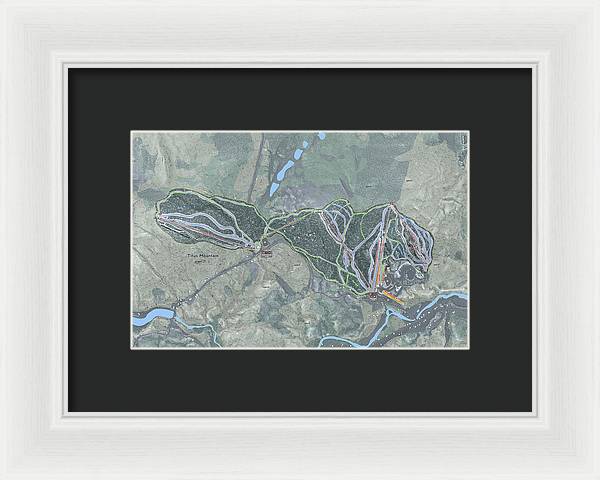 Titus Mountain Ski Trail Map - Framed Print - Powderaddicts
