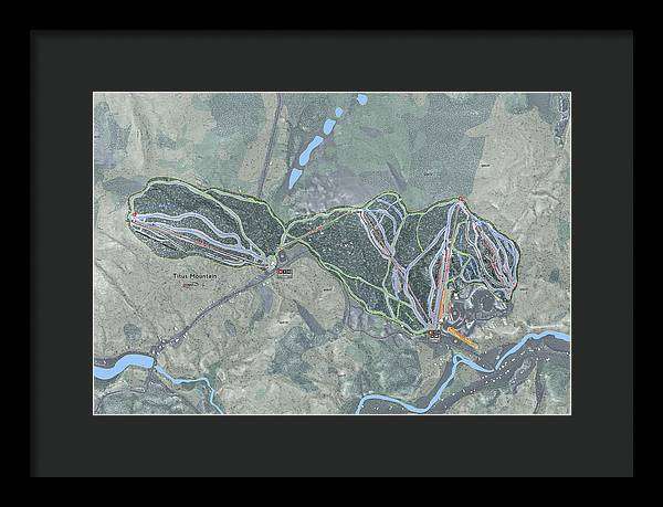 Titus Mountain Ski Trail Map - Framed Print - Powderaddicts