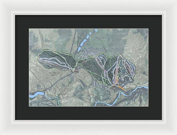 Titus Mountain Ski Trail Map - Framed Print - Powderaddicts