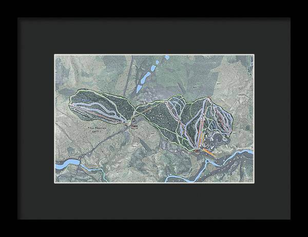 Titus Mountain Ski Trail Map - Framed Print - Powderaddicts
