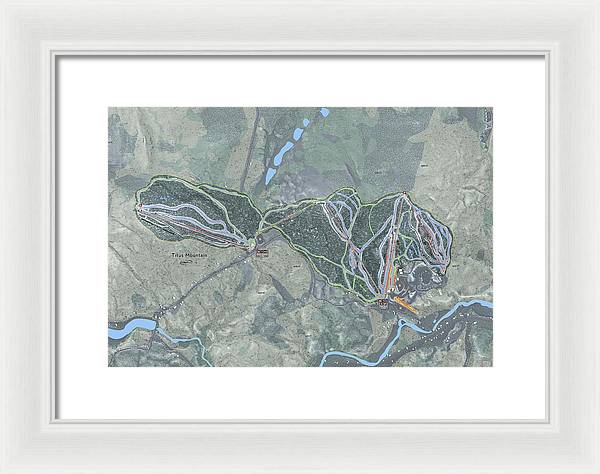 Titus Mountain Ski Trail Map - Framed Print - Powderaddicts
