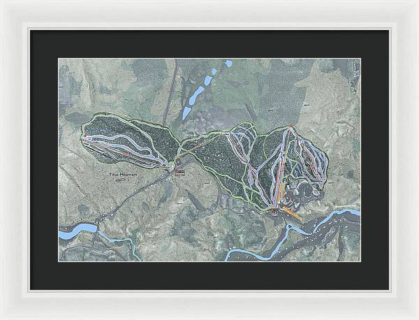 Titus Mountain Ski Trail Map - Framed Print - Powderaddicts