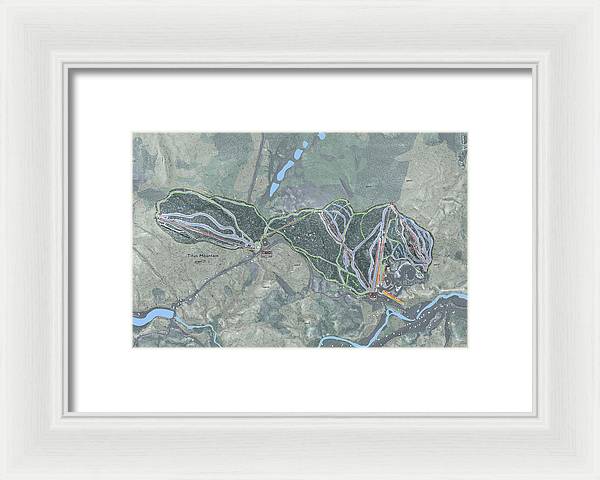 Titus Mountain Ski Trail Map - Framed Print - Powderaddicts