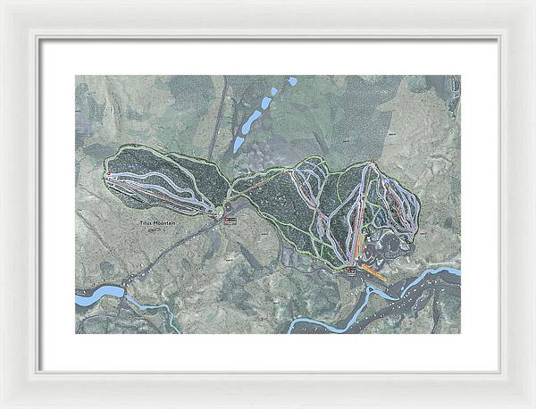 Titus Mountain Ski Trail Map - Framed Print - Powderaddicts