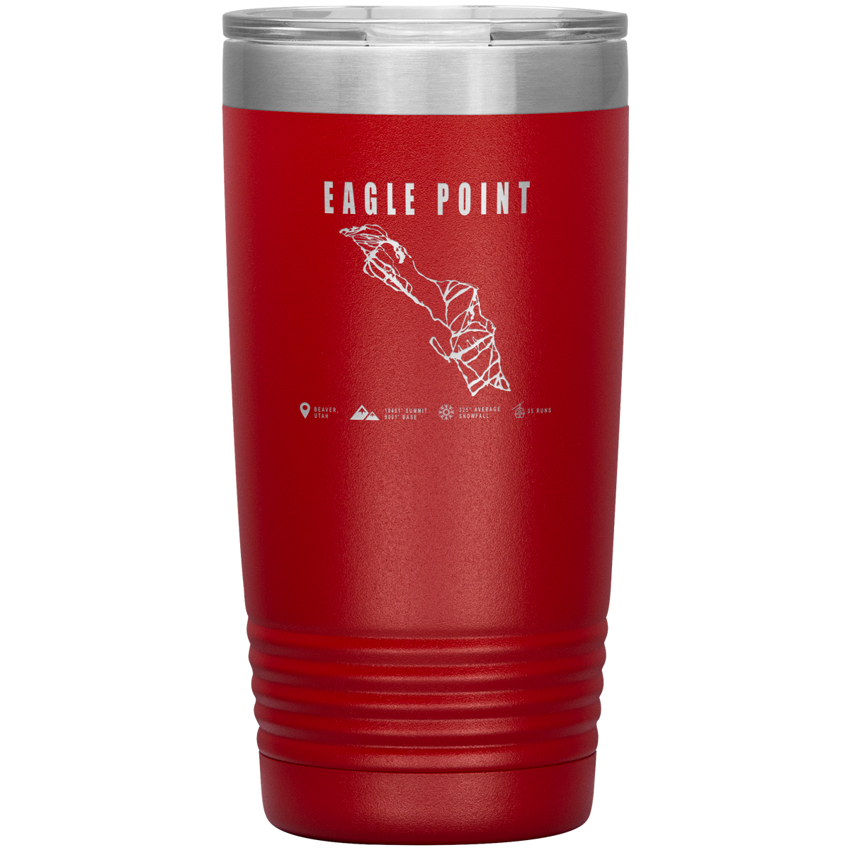 Eagle Point,Utah Ski Trail Map 20oz Tumbler - Powderaddicts