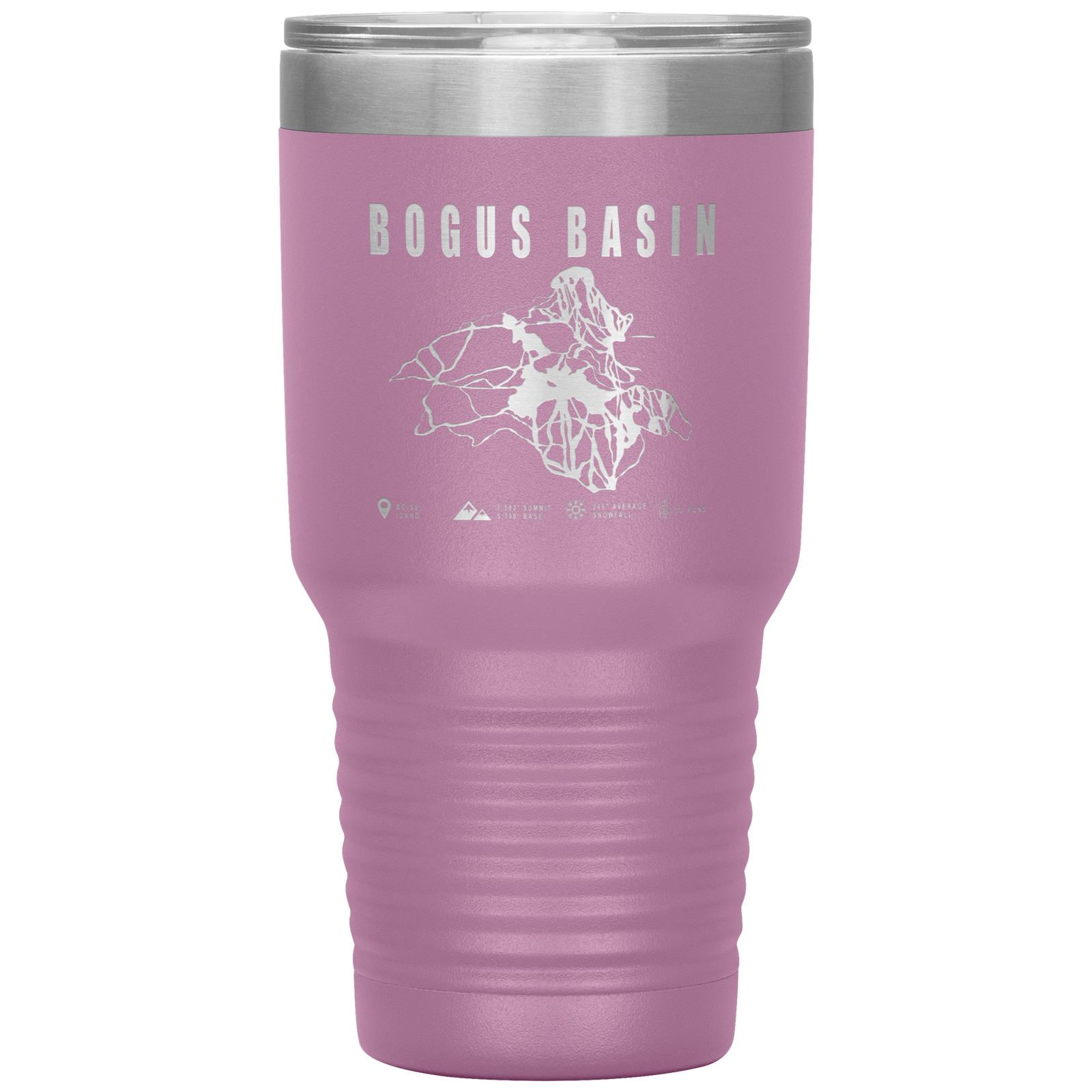 Bogus Basin Idaho Ski Trail Map 30oz Tumbler - Powderaddicts