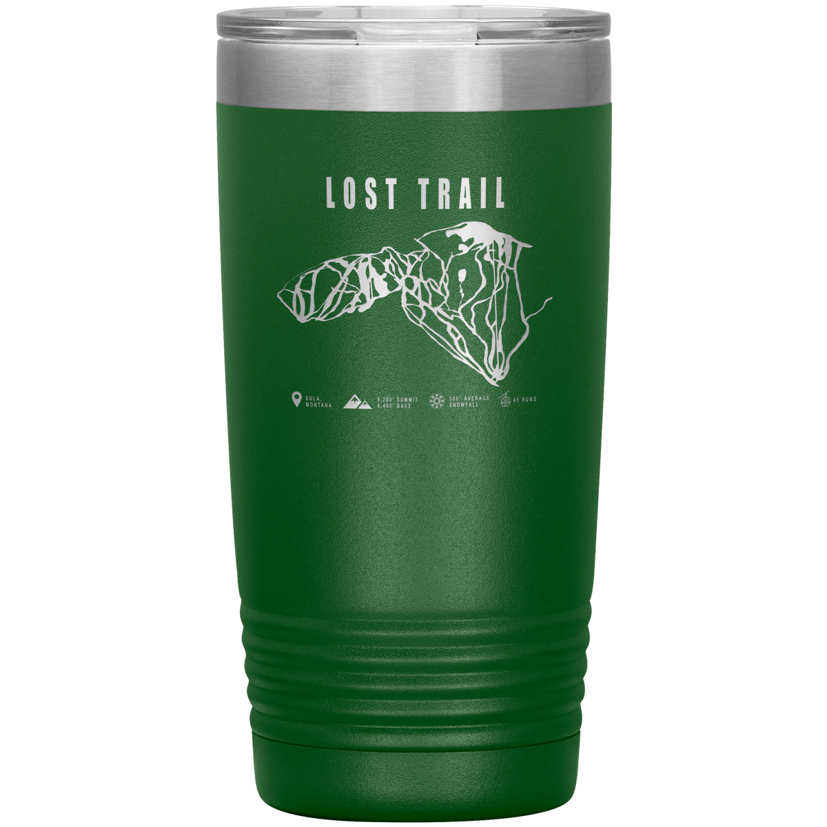 Lost Trail Montana Ski Trail Map 20oz Tumbler - Powderaddicts