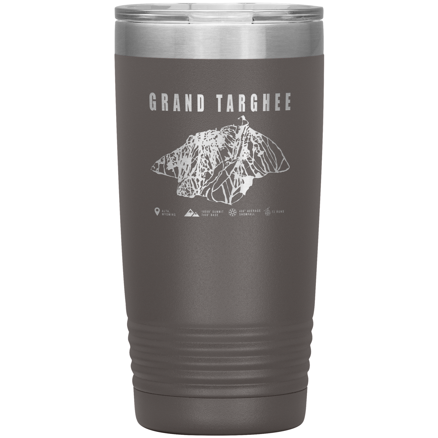 Grand Targhee Wyoming Ski Trail Map 20oz Tumbler - Powderaddicts