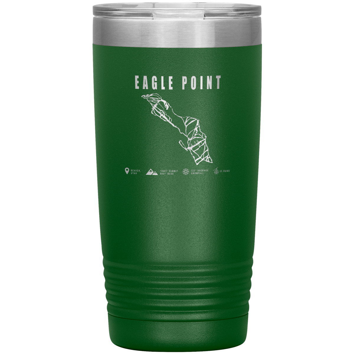 Eagle Point,Utah Ski Trail Map 20oz Tumbler - Powderaddicts