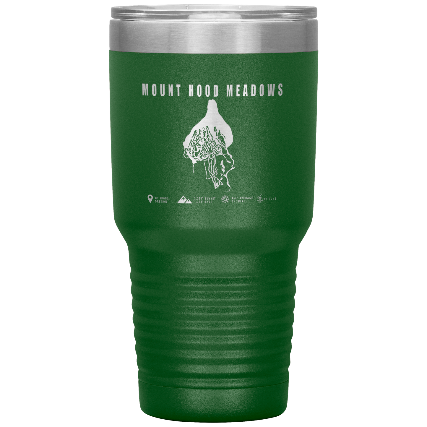 Mount Hood Meadows, Oregon Ski Trail Map 30oz Tumbler - Powderaddicts