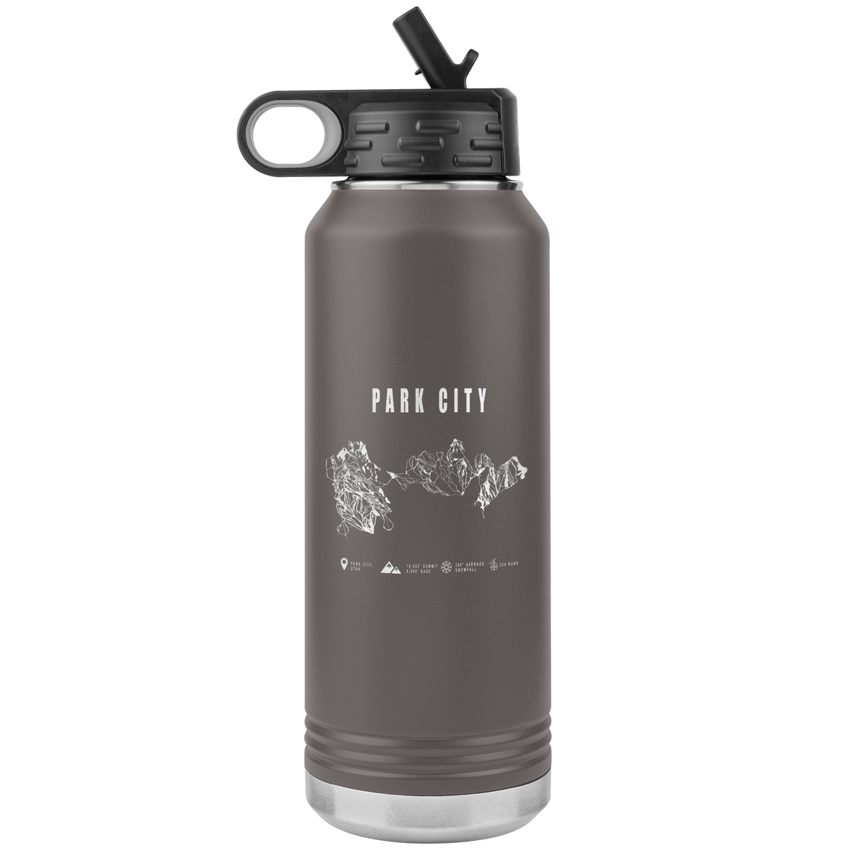 Park city,Utah Ski Trail Map 32oz Water Bottle Tumbler - Powderaddicts