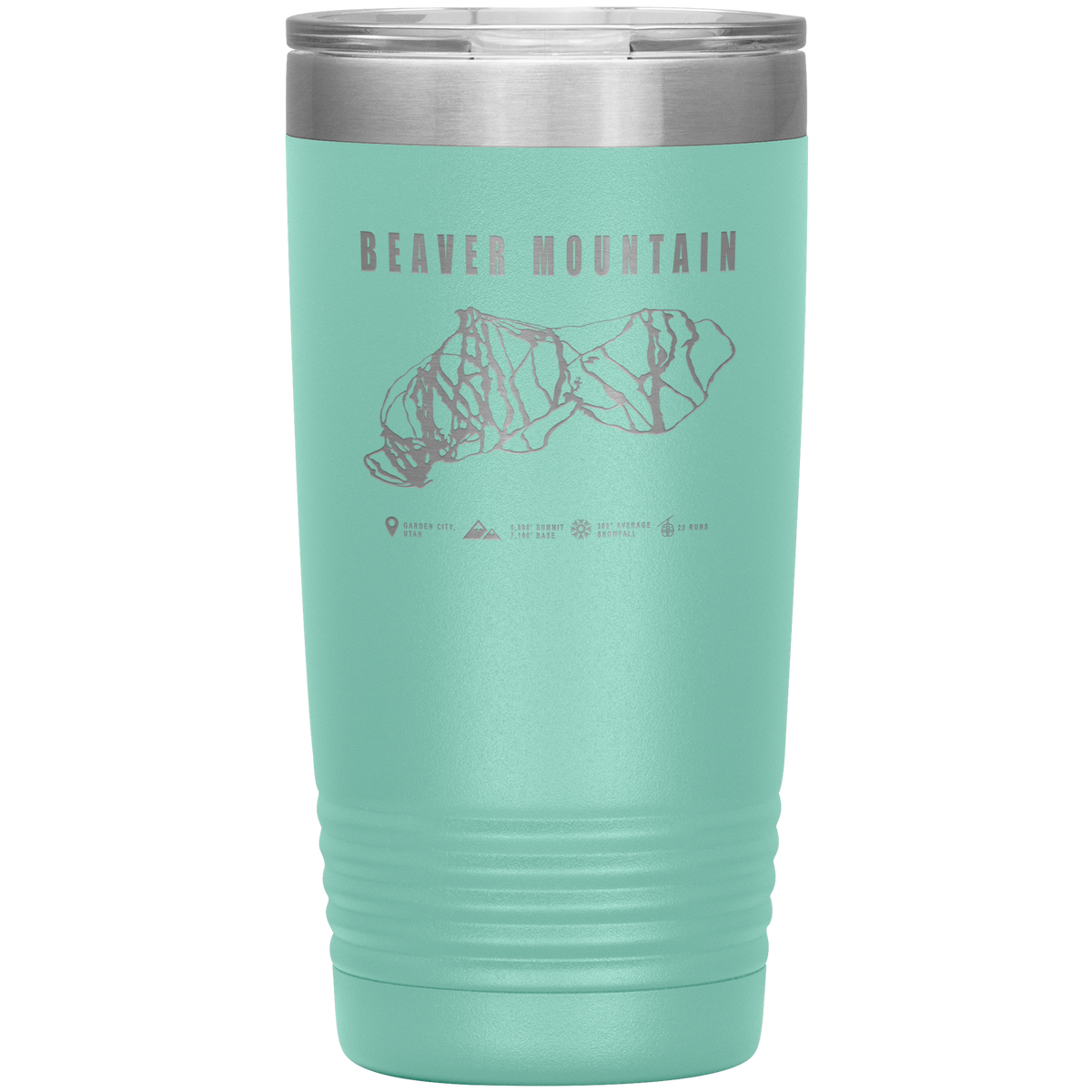 Beaver Mountain,Utah Ski Trail Map 20oz Tumbler - Powderaddicts