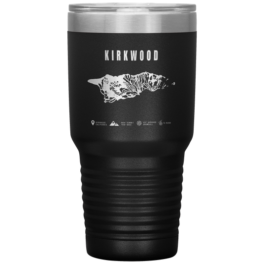 Kirkwood, California Ski Trail Map 30oz Tumbler - Powderaddicts