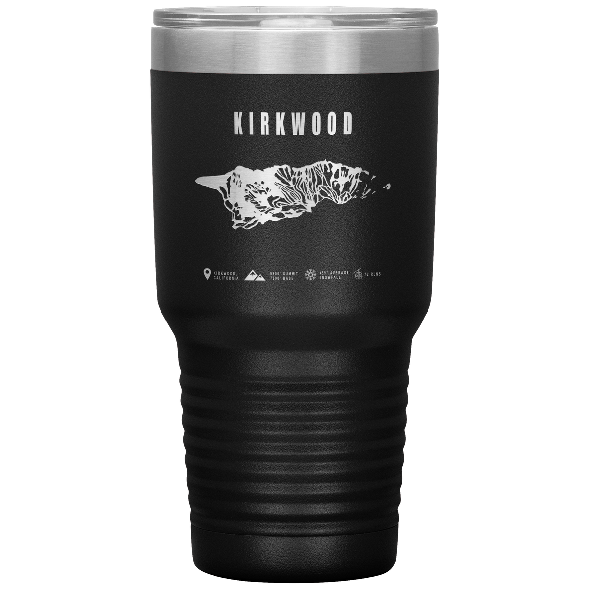 Kirkwood, California Ski Trail Map 30oz Tumbler - Powderaddicts