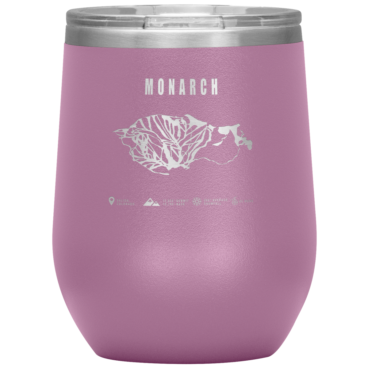 Monarch Colorado Ski Trail Map Wine 12oz Tumbler - Powderaddicts