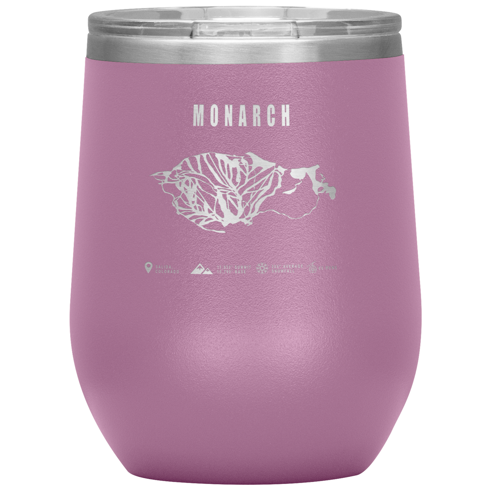 Monarch Colorado Ski Trail Map Wine 12oz Tumbler - Powderaddicts