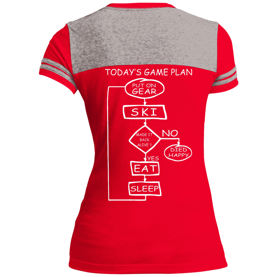 Today&#39;s Game Plan - Skiing Ladies Tees - Powderaddicts