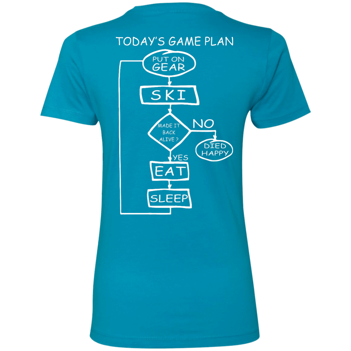 Today's Game Plan - Skiing Ladies Tees - Powderaddicts