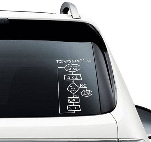 Todays Ski Plan - Car Decal - Powderaddicts