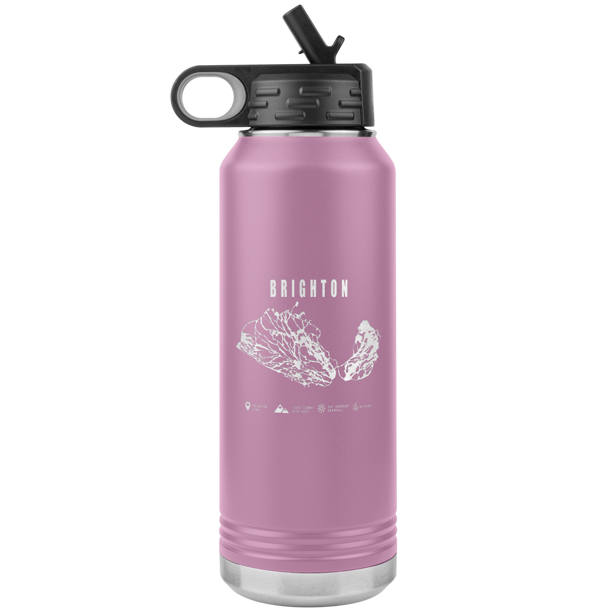 Brighton,Utah Ski Trail Map 32oz Water Bottle Tumbler - Powderaddicts