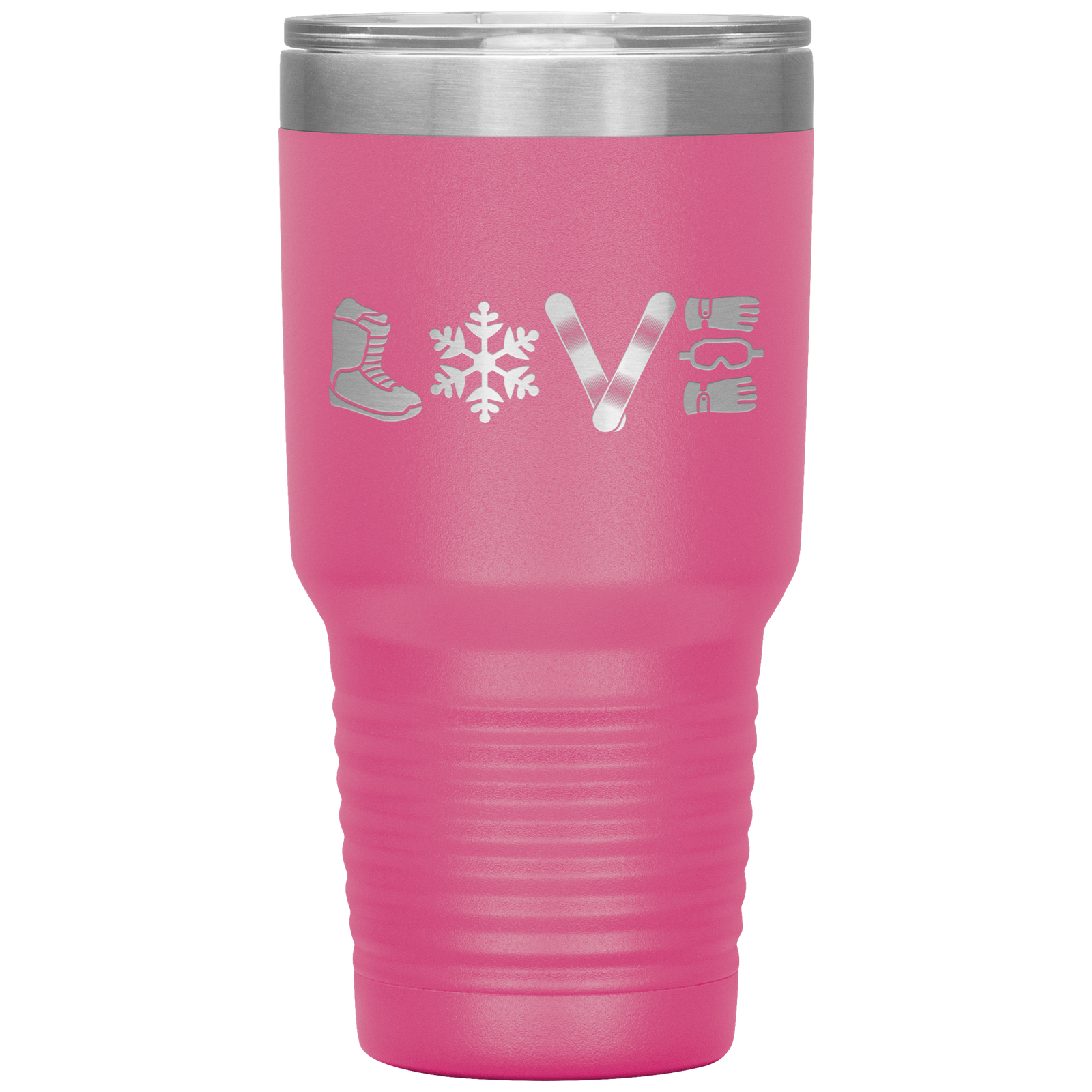 LOVE Snowboard 30oz Laser Etched Tumbler - Powderaddicts