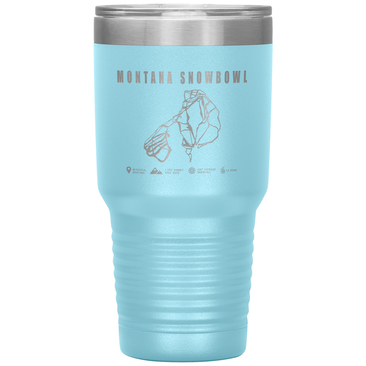 Montana Snowbowl, Montana Ski Trail Map 30oz Tumbler - Powderaddicts