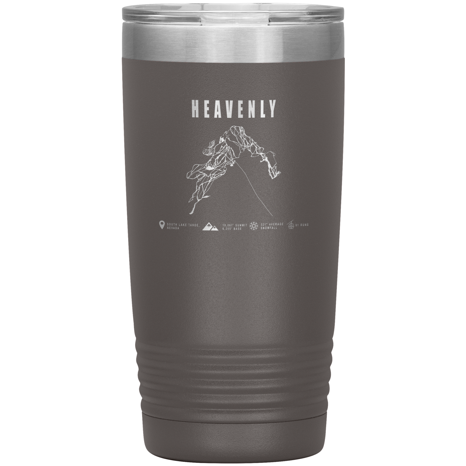 Heavenly, Nevada Ski Trail Map 20oz Tumbler - Powderaddicts
