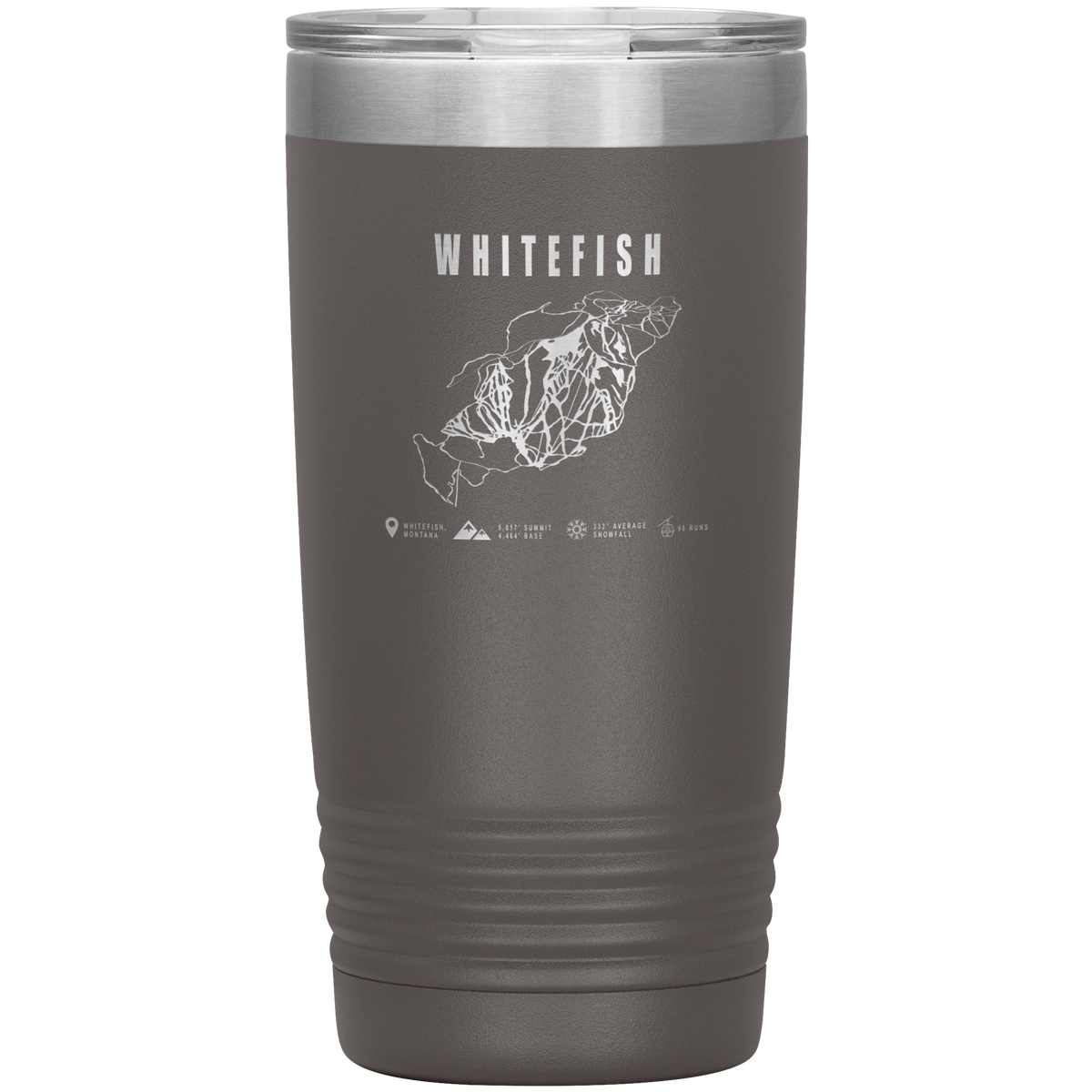 Whitefish Montana Ski Trail Map 20oz Tumbler - Powderaddicts