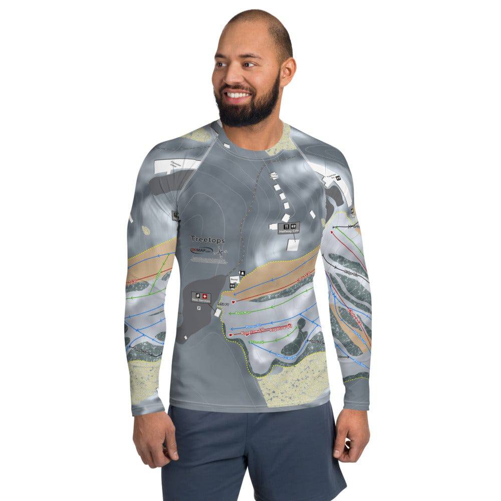 Treetops, Michigan Ski Trail Map Men's Base Layer Top - Powderaddicts