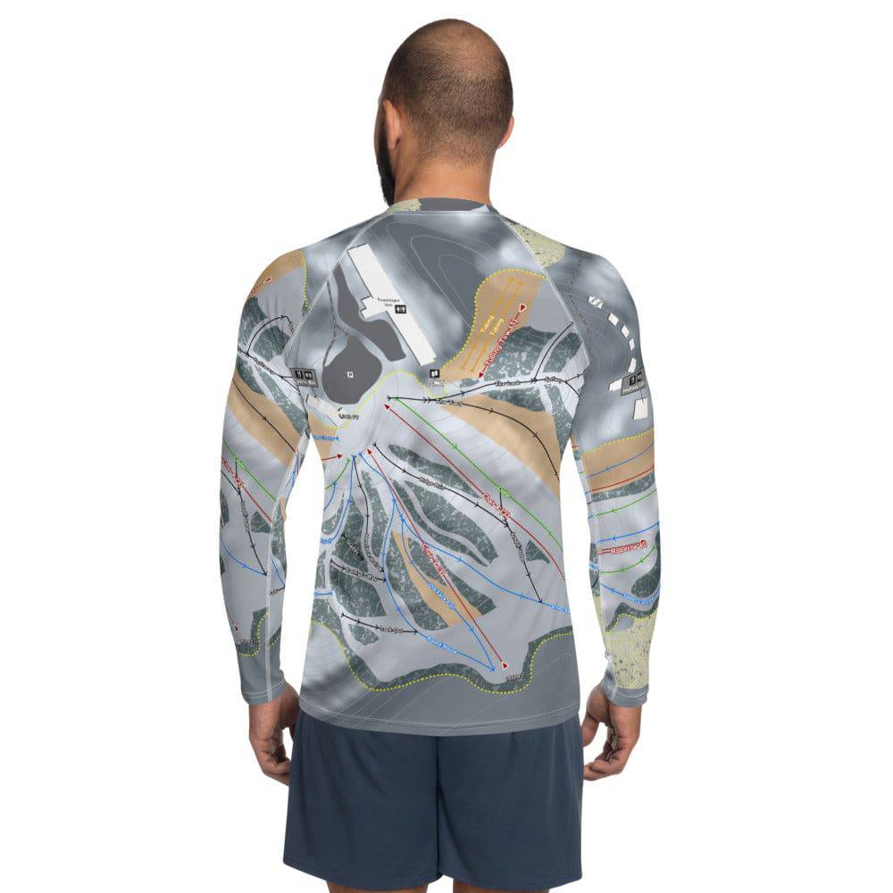 Treetops, Michigan Ski Trail Map Men's Base Layer Top - Powderaddicts