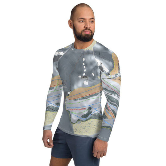 Treetops, Michigan Ski Trail Map Men's Base Layer Top - Powderaddicts