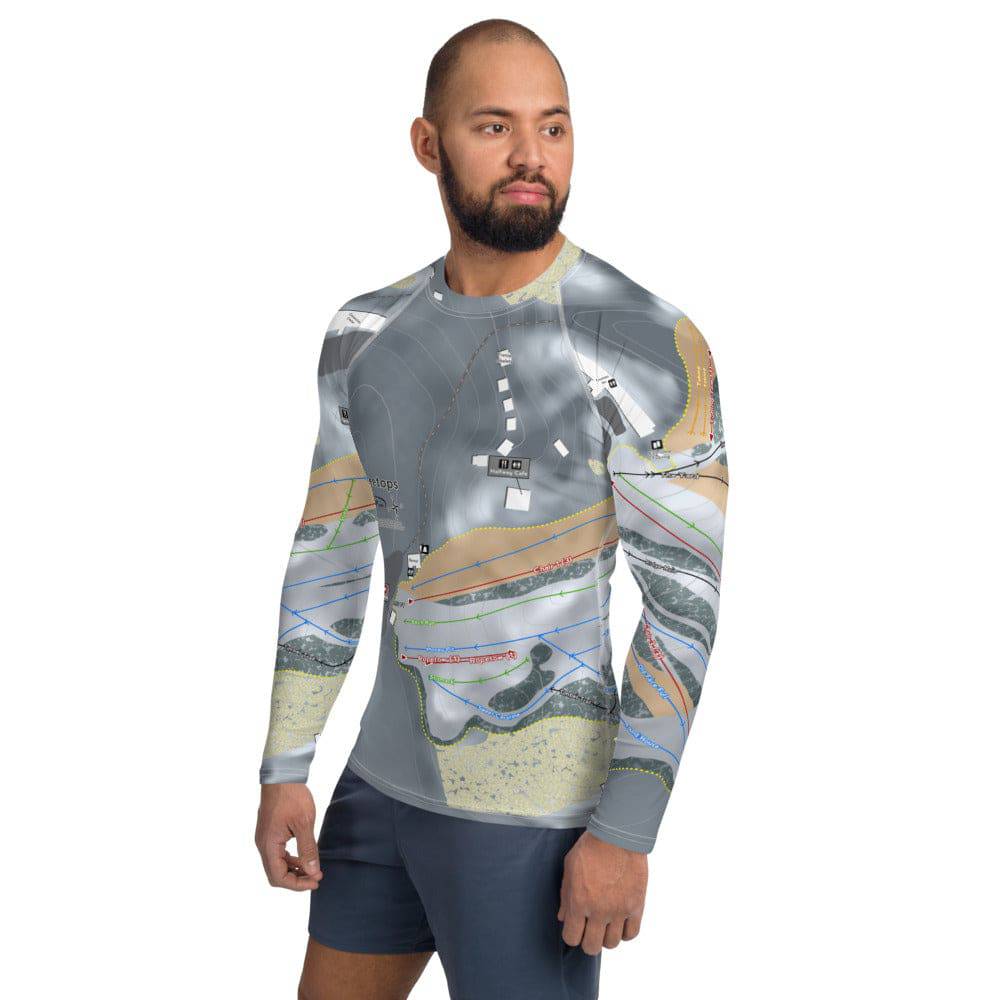 Treetops, Michigan Ski Trail Map Men's Base Layer Top - Powderaddicts