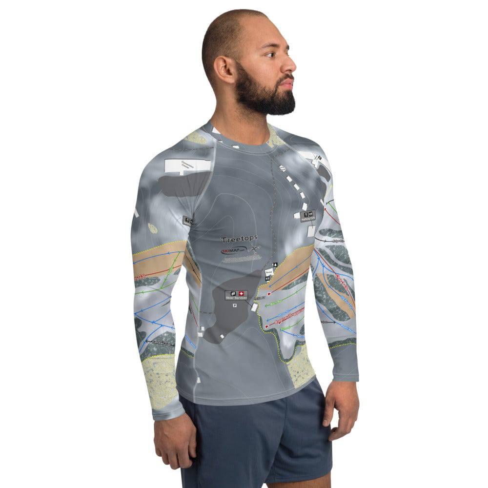 Treetops, Michigan Ski Trail Map Men's Base Layer Top - Powderaddicts