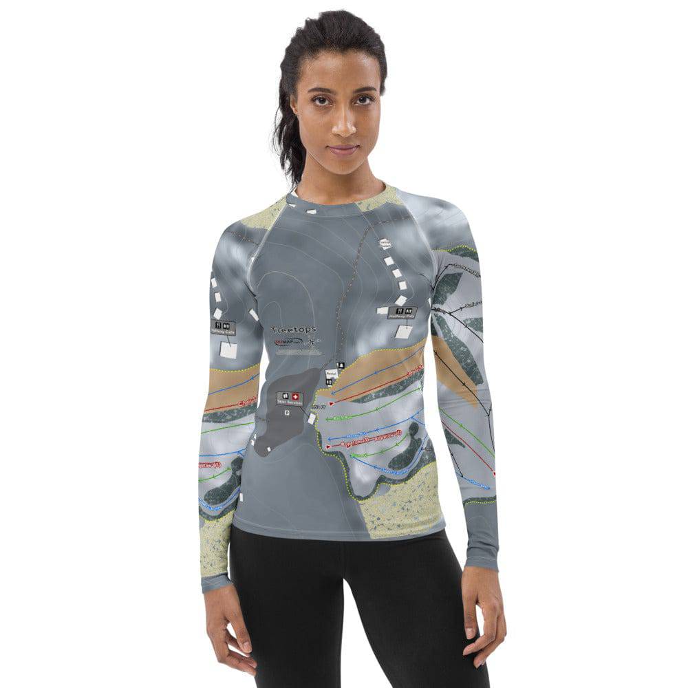 Treetops, Michigan Ski Trail Map Women's Base Layer Top