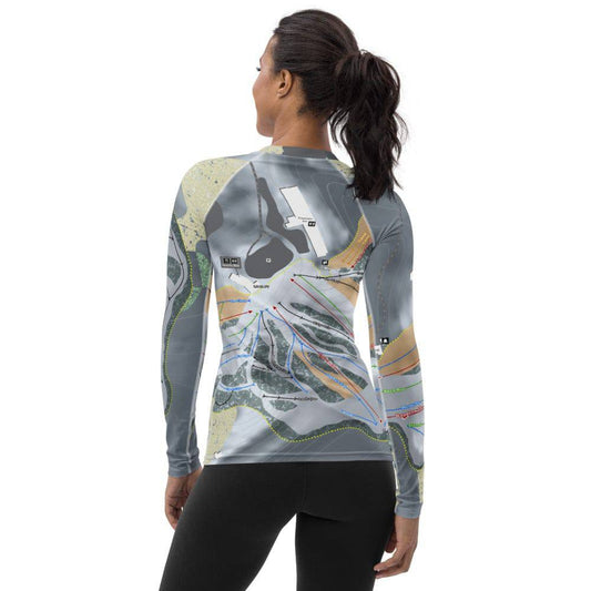 Treetops, Michigan Ski Trail Map Women's Base Layer Top - Powderaddicts
