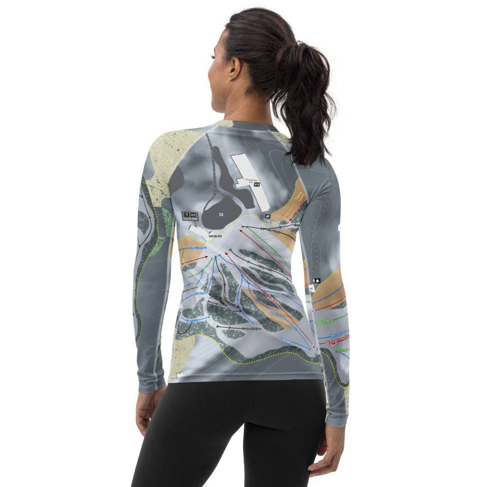Treetops, Michigan Ski Trail Map Women's Base Layer Top - Powderaddicts