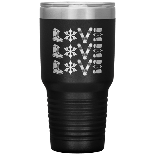 Triple LOVE Snowboard 30oz Laser Etched Tumbler - Powderaddicts