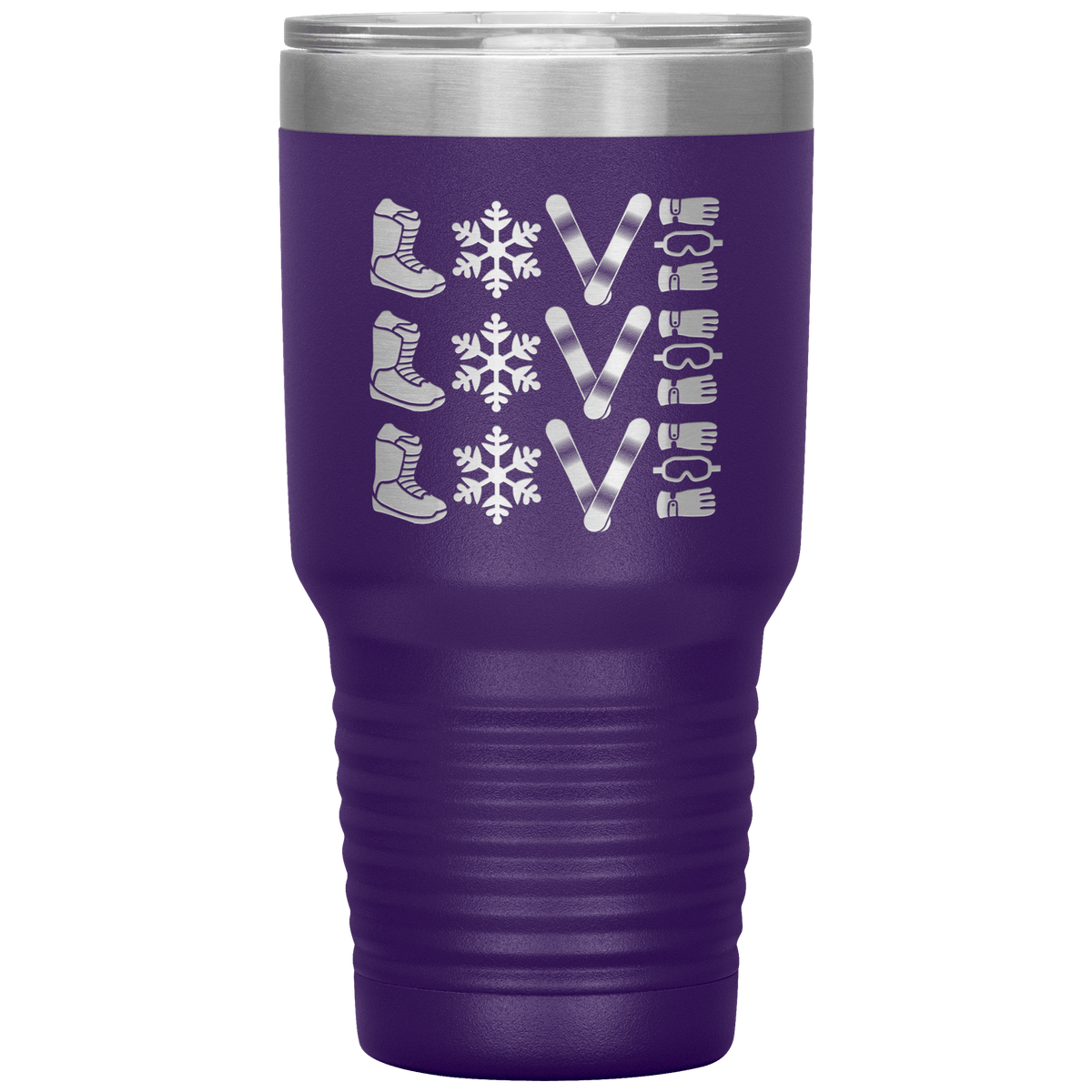 Triple LOVE Snowboard 30oz Laser Etched Tumbler - Powderaddicts