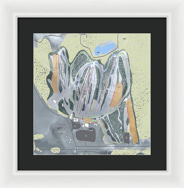 Trollhaugen Ski Trail Map - Framed Print - Powderaddicts