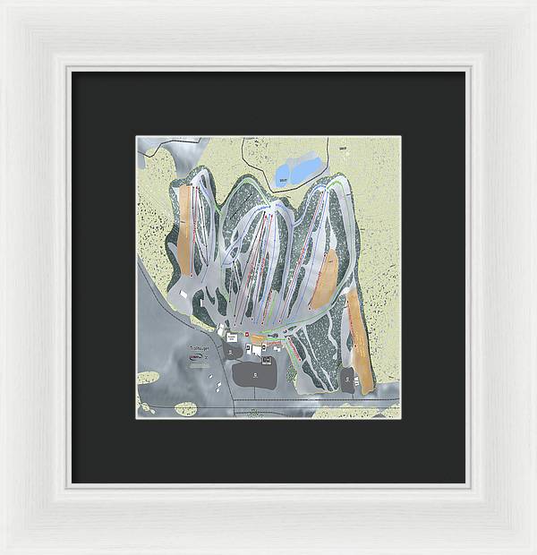 Trollhaugen Ski Trail Map - Framed Print - Powderaddicts