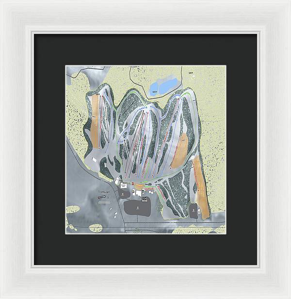 Trollhaugen Ski Trail Map - Framed Print - Powderaddicts