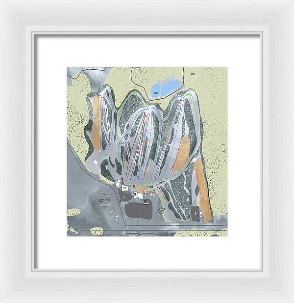 Trollhaugen Ski Trail Map - Framed Print - Powderaddicts